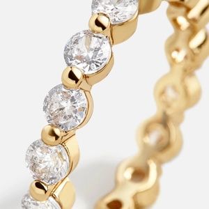 New ALice BaubleBar Gold Round Zirconia Stones Size 10